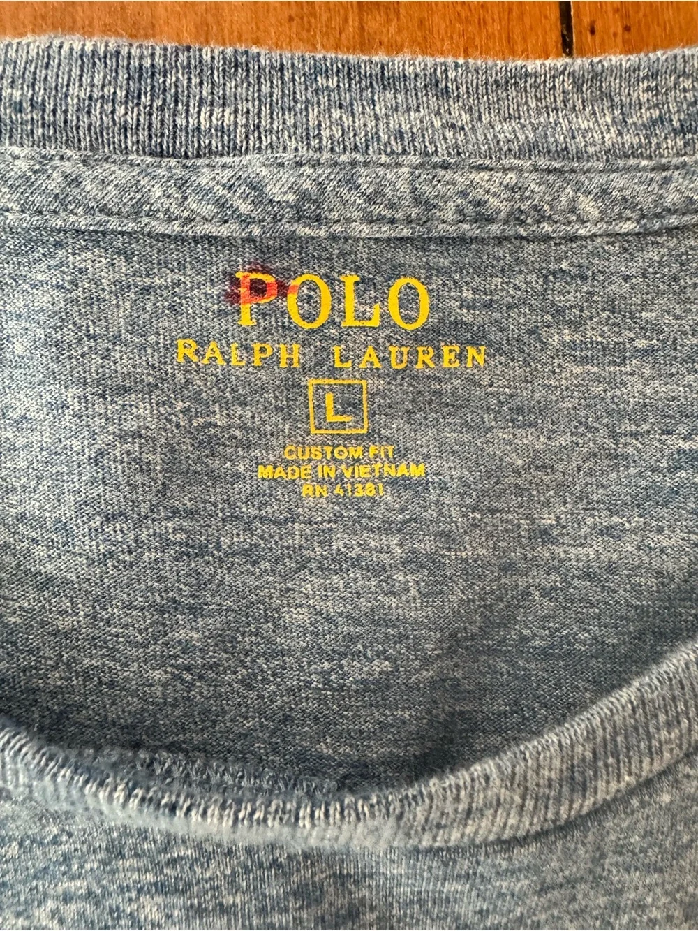 Polo Ralph Lauren Men’s Custom Fit Long Sleeve T-Shirt Slate Blue Heather Sz L